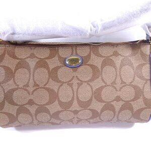 Authentic Coach Signature Top Handle Pouch Khaki/Porcelain F51175 B4CCS